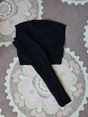 Givenchy Kids Black Ribbed Two-Piece Set